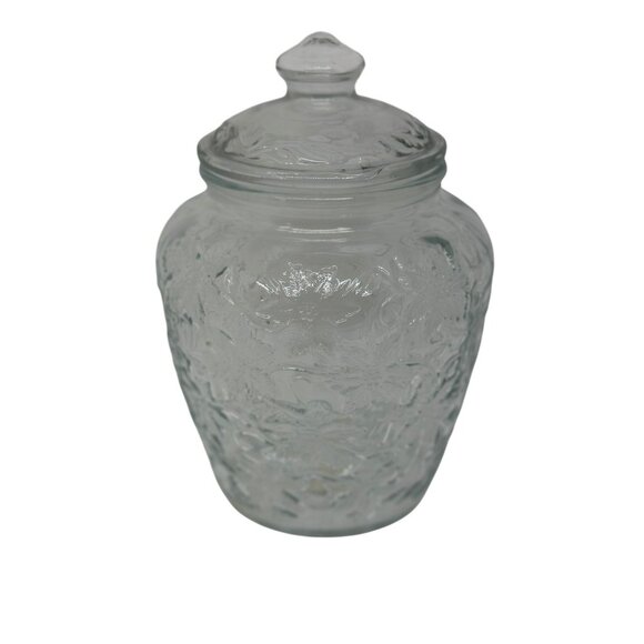 VTG Princess House Fantasia Canister Cookie/Candy Jar w/ Lid 5.5"x8" Decorative - Picture 1 of 7